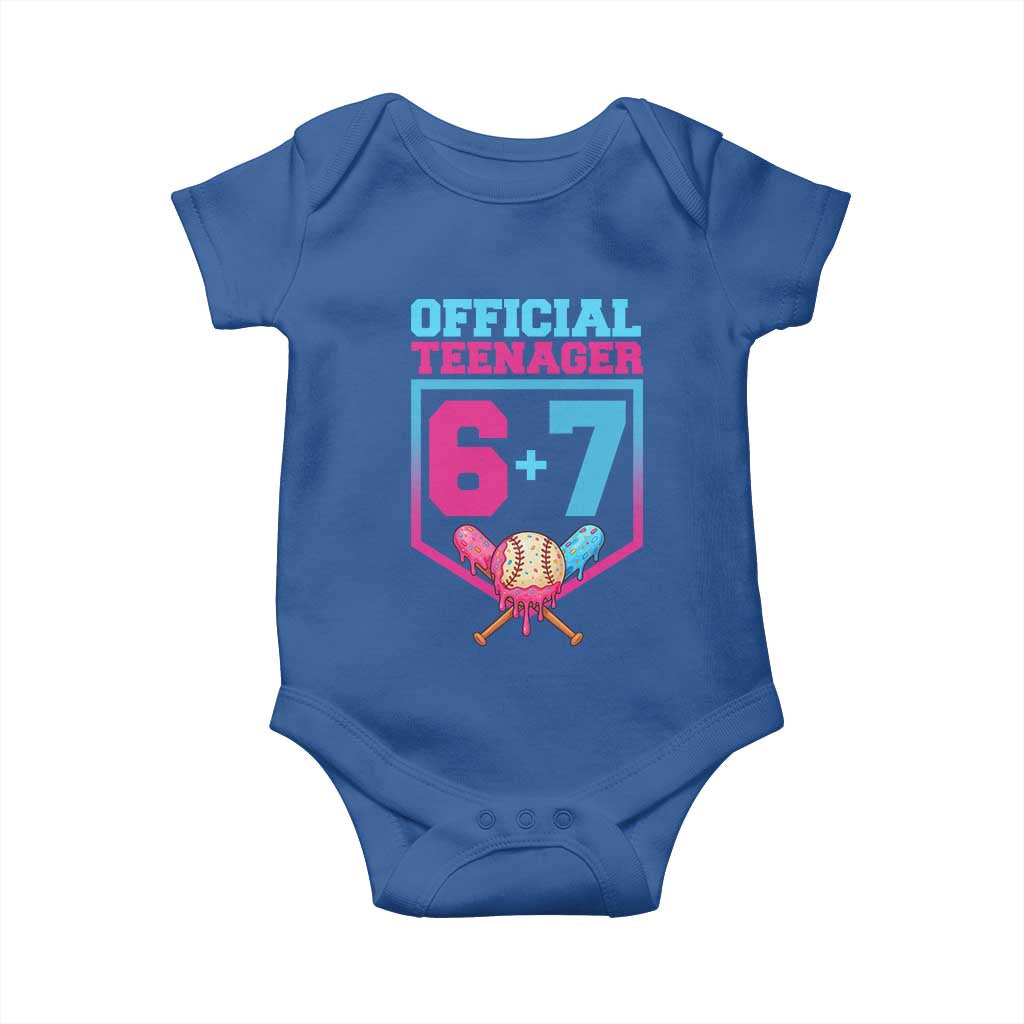 Funny 67 Baseball 13th Birthday Baby Onesie Ice Cream Drip 13th Bday Official Teenager TS11 Royal Blue Print Your Wear