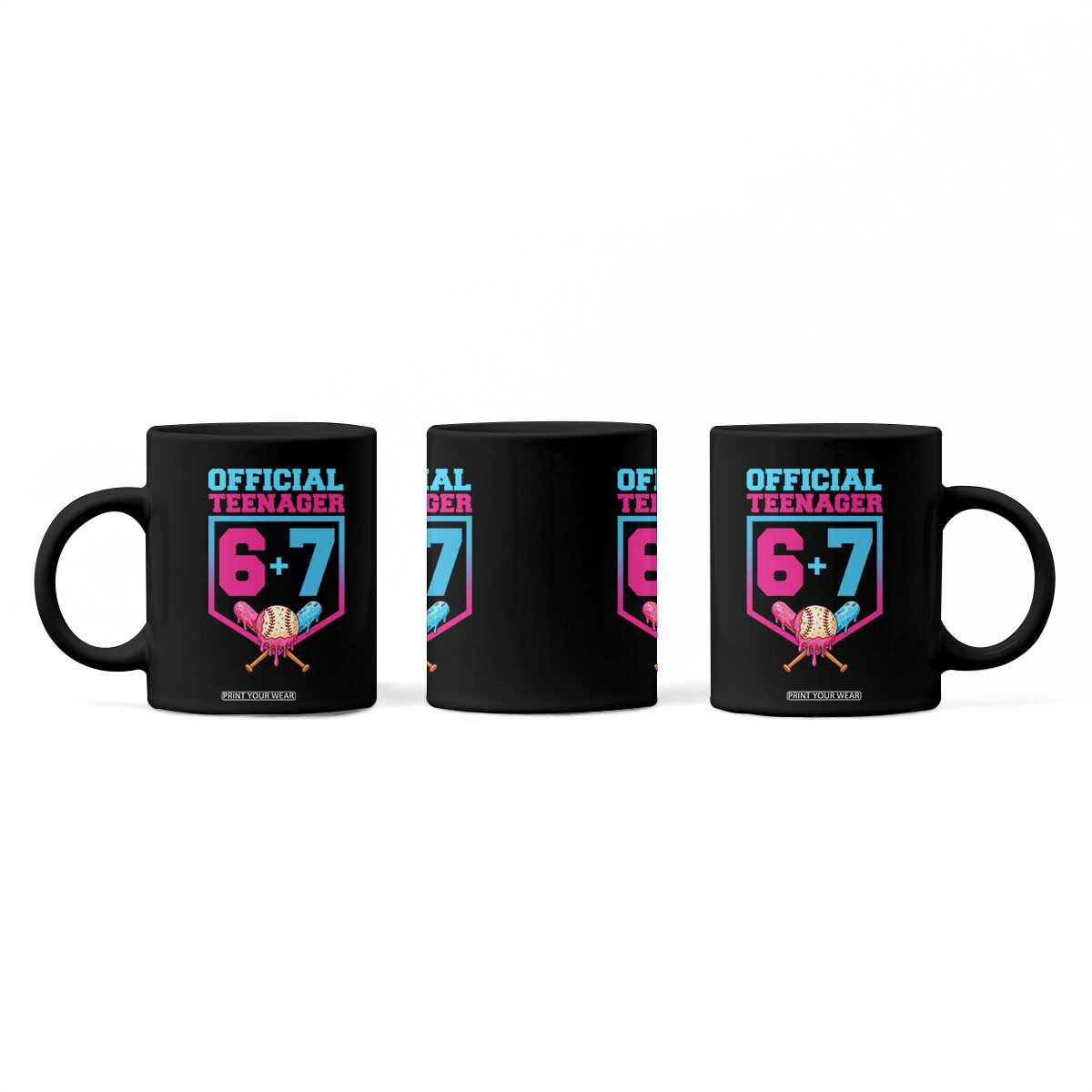 Funny 67 Baseball 13th Birthday Coffee Mug Ice Cream Drip 13th Bday Official Teenager TS11 Print Your Wear
