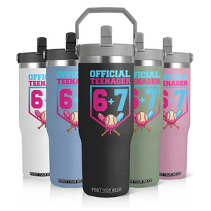 Funny 67 Baseball 13th Birthday Flip Straw Tumbler Ice Cream Drip 13th Bday Official Teenager TS11 Print Your Wear