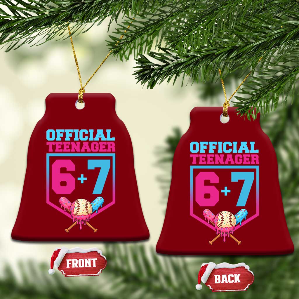 Funny 67 Baseball 13th Birthday Ceramic Ornament Ice Cream Drip 13th Bday Official Teenager TS11 Print Your Wear