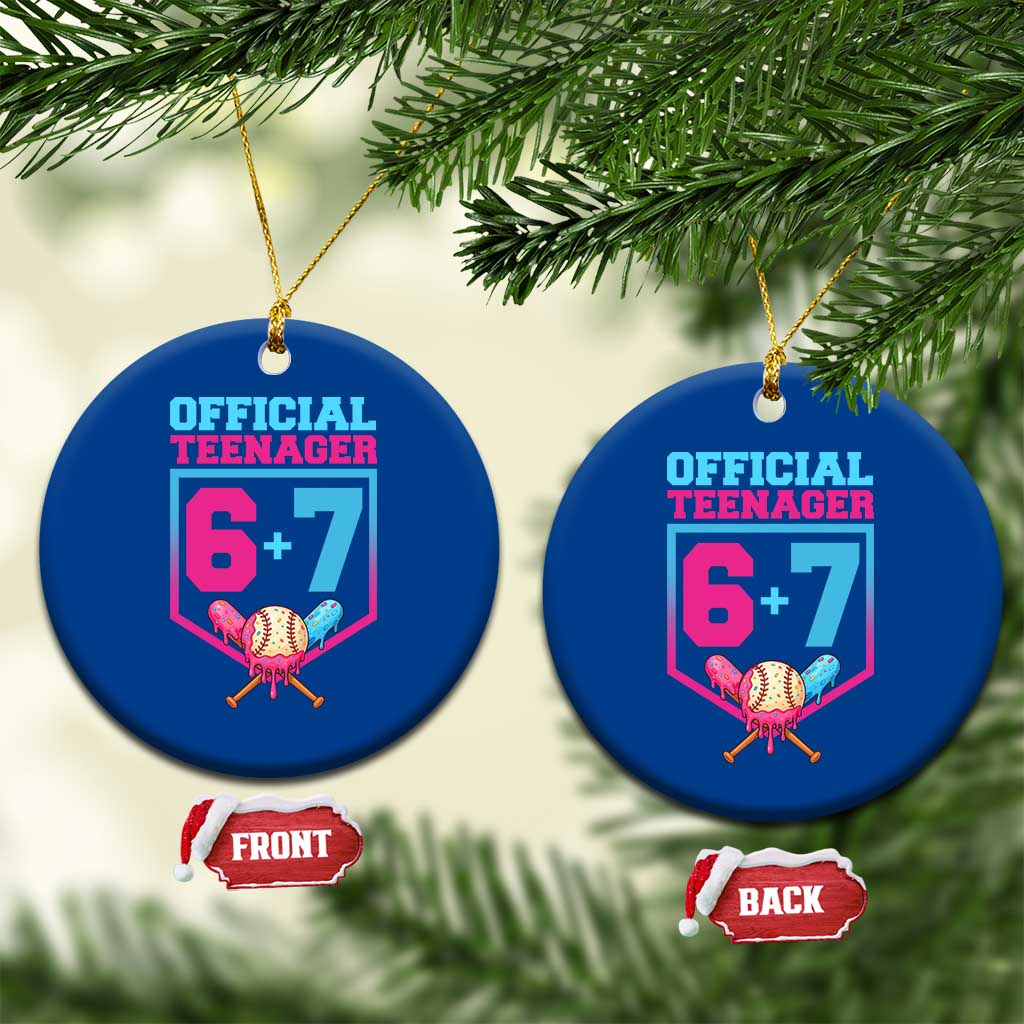 Funny 67 Baseball 13th Birthday Ceramic Ornament Ice Cream Drip 13th Bday Official Teenager TS11 1pc Blue Print Your Wear
