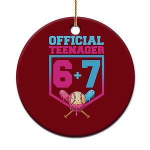 Funny 67 Baseball 13th Birthday Ceramic Ornament Ice Cream Drip 13th Bday Official Teenager TS11 1pc Red Print Your Wear