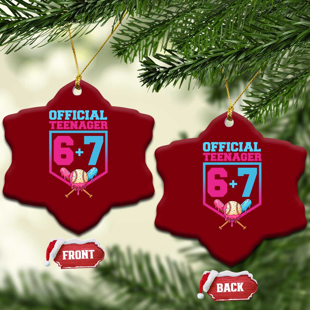 Funny 67 Baseball 13th Birthday Ceramic Ornament Ice Cream Drip 13th Bday Official Teenager TS11 Print Your Wear