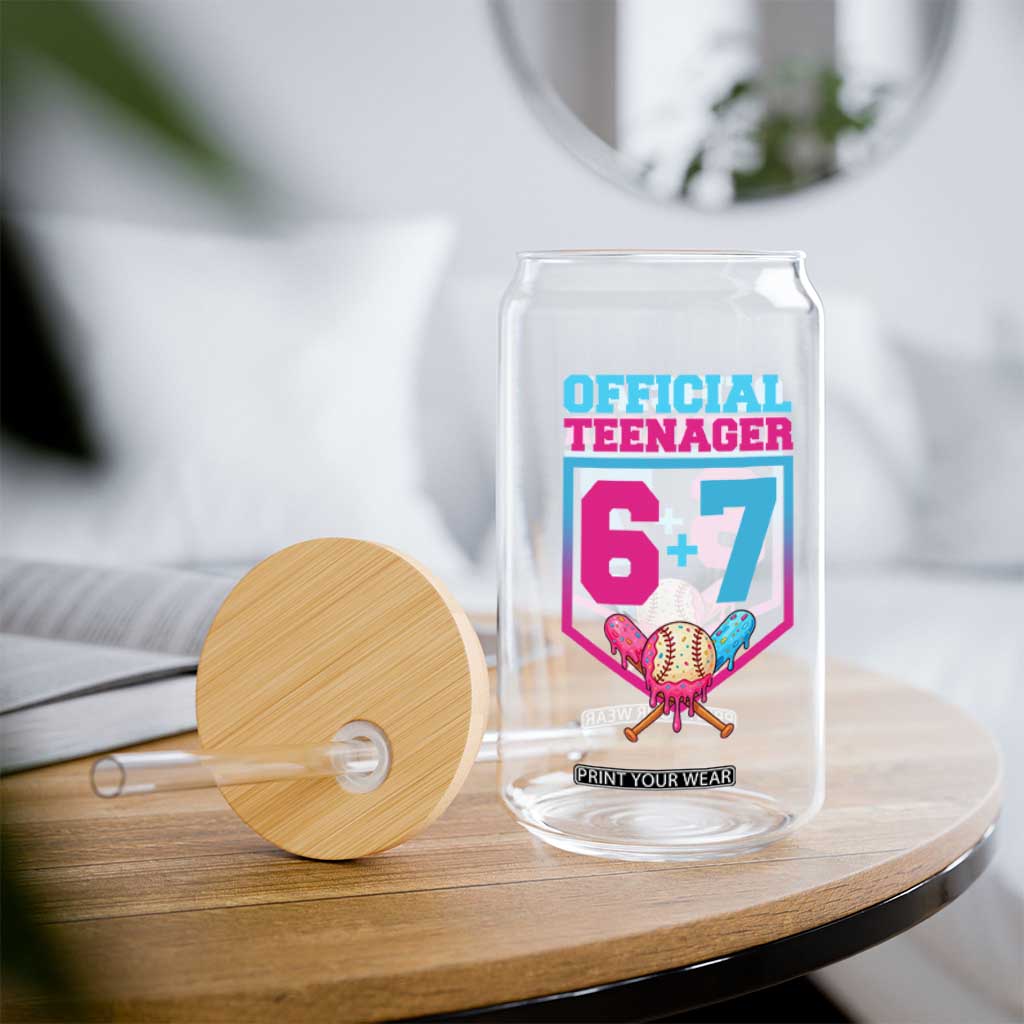 Funny 67 Baseball 13th Birthday Glass Can Ice Cream Drip 13th Bday Official Teenager TS11 Print Your Wear