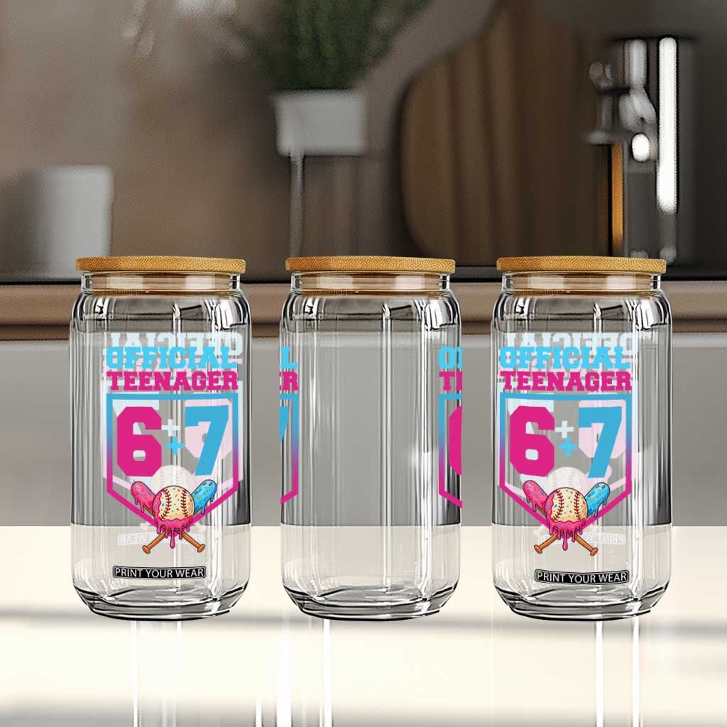 Funny 67 Baseball 13th Birthday Glass Can Ice Cream Drip 13th Bday Official Teenager TS11 Print Your Wear