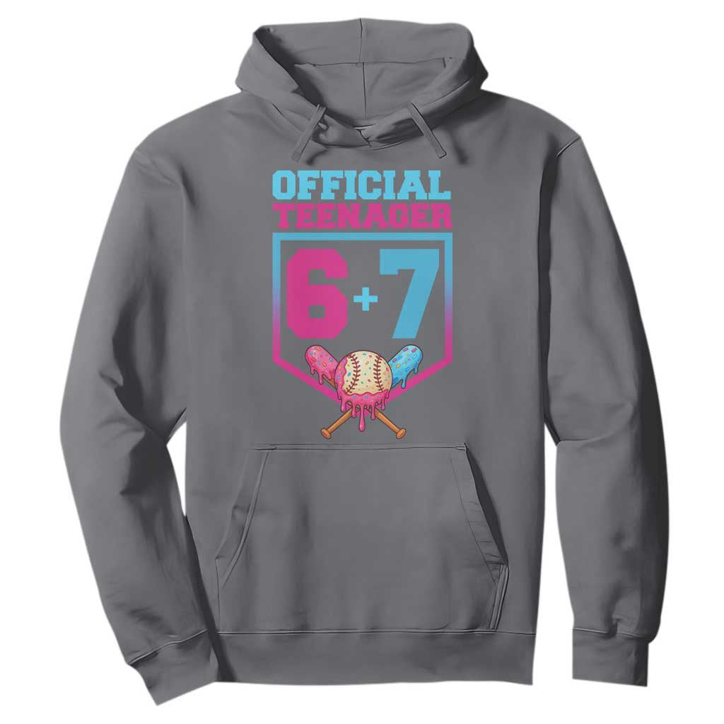 Funny 67 Baseball 13th Birthday Hoodie Ice Cream Drip 13th Bday Official Teenager TS11 Charcoal Print Your Wear