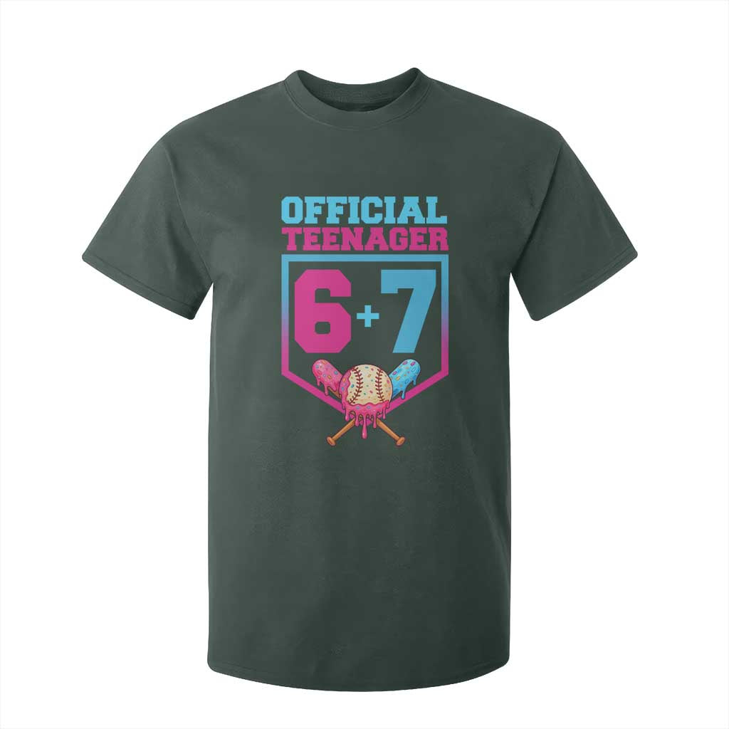 Funny 67 Baseball 13th Birthday T Shirt For Kid Ice Cream Drip 13th Bday Official Teenager TS11 Dark Forest Green Print Your Wear
