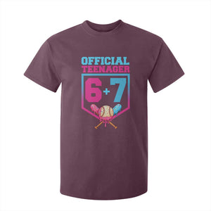 Funny 67 Baseball 13th Birthday T Shirt For Kid Ice Cream Drip 13th Bday Official Teenager TS11 Maroon Print Your Wear