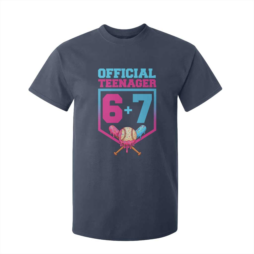 Funny 67 Baseball 13th Birthday T Shirt For Kid Ice Cream Drip 13th Bday Official Teenager TS11 Navy Print Your Wear