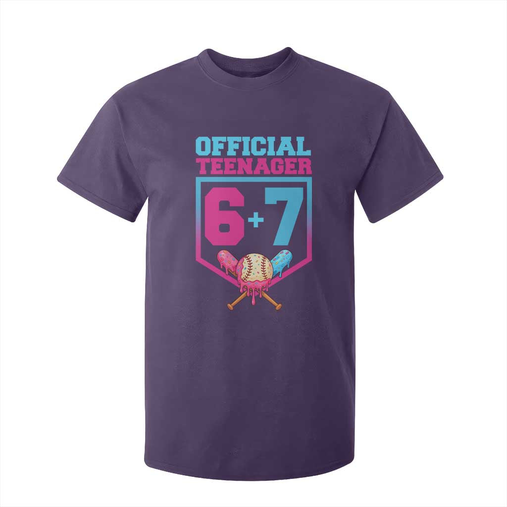 Funny 67 Baseball 13th Birthday T Shirt For Kid Ice Cream Drip 13th Bday Official Teenager TS11 Purple Print Your Wear