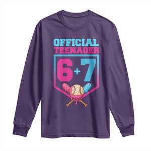 Funny 67 Baseball 13th Birthday Long Sleeve Shirt Ice Cream Drip 13th Bday Official Teenager TS11 Purple Print Your Wear