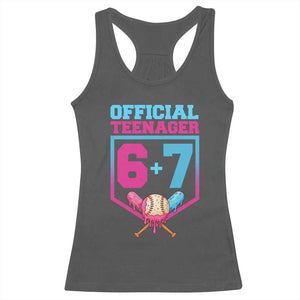 Funny 67 Baseball 13th Birthday Racerback Tank Top Ice Cream Drip 13th Bday Official Teenager TS11 Dark Heather Print Your Wear