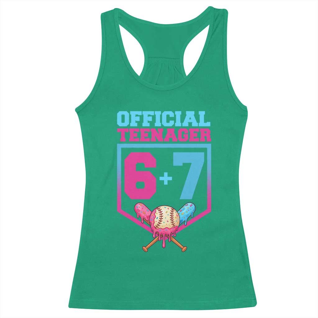 Funny 67 Baseball 13th Birthday Racerback Tank Top Ice Cream Drip 13th Bday Official Teenager TS11 Irish Green Print Your Wear