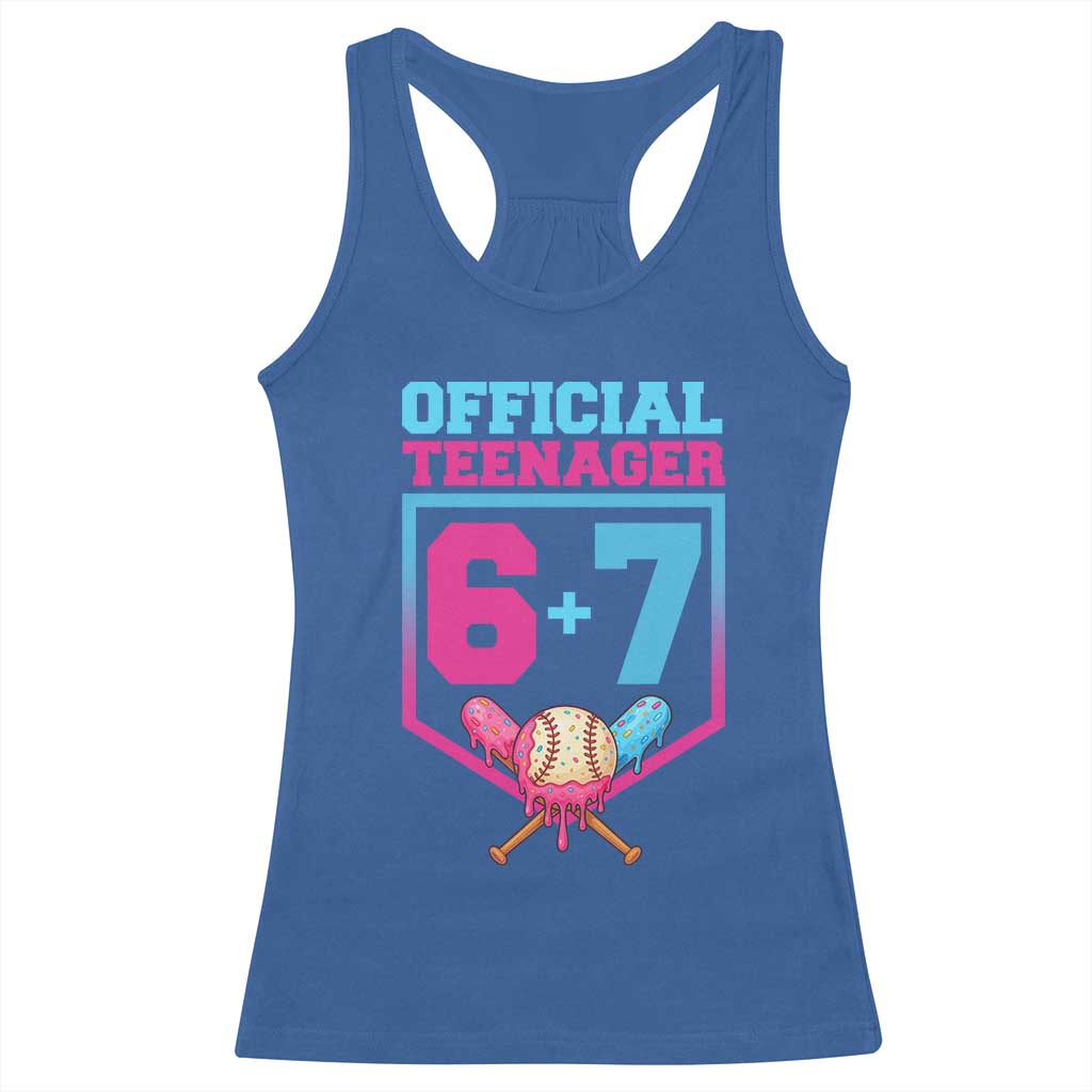 Funny 67 Baseball 13th Birthday Racerback Tank Top Ice Cream Drip 13th Bday Official Teenager TS11 Royal Blue Print Your Wear