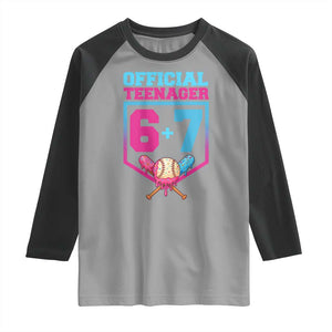 Funny 67 Baseball 13th Birthday Raglan Shirt Ice Cream Drip 13th Bday Official Teenager TS11 Sport Gray Black Print Your Wear