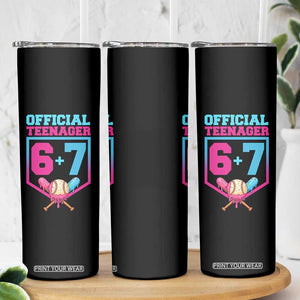 Funny 67 Baseball 13th Birthday Skinny Tumbler Ice Cream Drip 13th Bday Official Teenager TS11 Print Your Wear