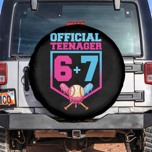 Funny 67 Baseball 13th Birthday Spare Tire Cover Ice Cream Drip 13th Bday Official Teenager TS11 No hole Black Print Your Wear