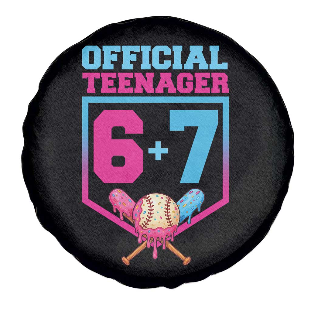 Funny 67 Baseball 13th Birthday Spare Tire Cover Ice Cream Drip 13th Bday Official Teenager TS11 Print Your Wear