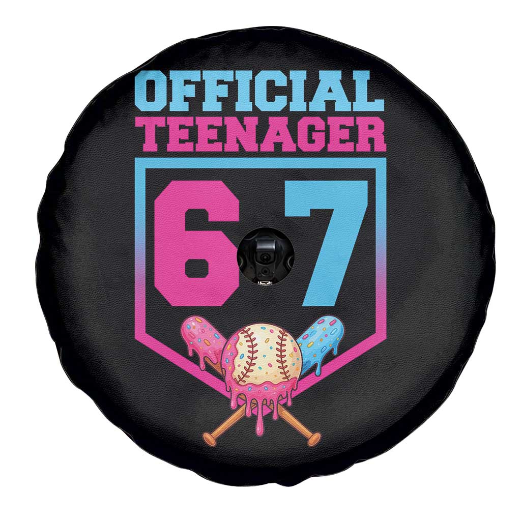 Funny 67 Baseball 13th Birthday Spare Tire Cover Ice Cream Drip 13th Bday Official Teenager TS11 Print Your Wear