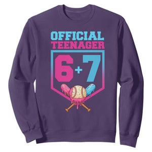 Funny 67 Baseball 13th Birthday Sweatshirt Ice Cream Drip 13th Bday Official Teenager TS11 Purple Print Your Wear