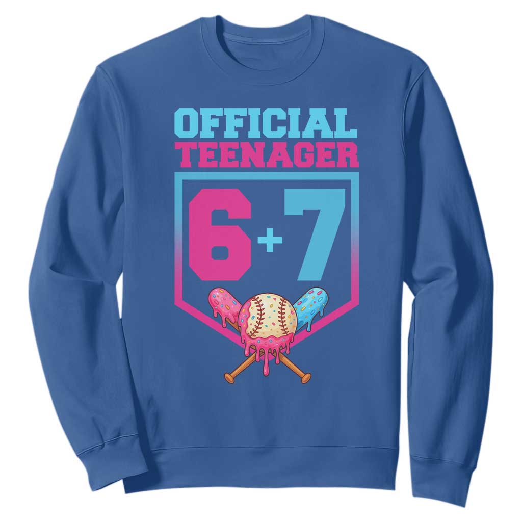 Funny 67 Baseball 13th Birthday Sweatshirt Ice Cream Drip 13th Bday Official Teenager TS11 Royal Blue Print Your Wear