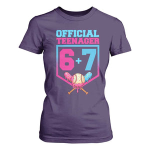 Funny 67 Baseball 13th Birthday T Shirt For Women Ice Cream Drip 13th Bday Official Teenager TS11 Purple Print Your Wear