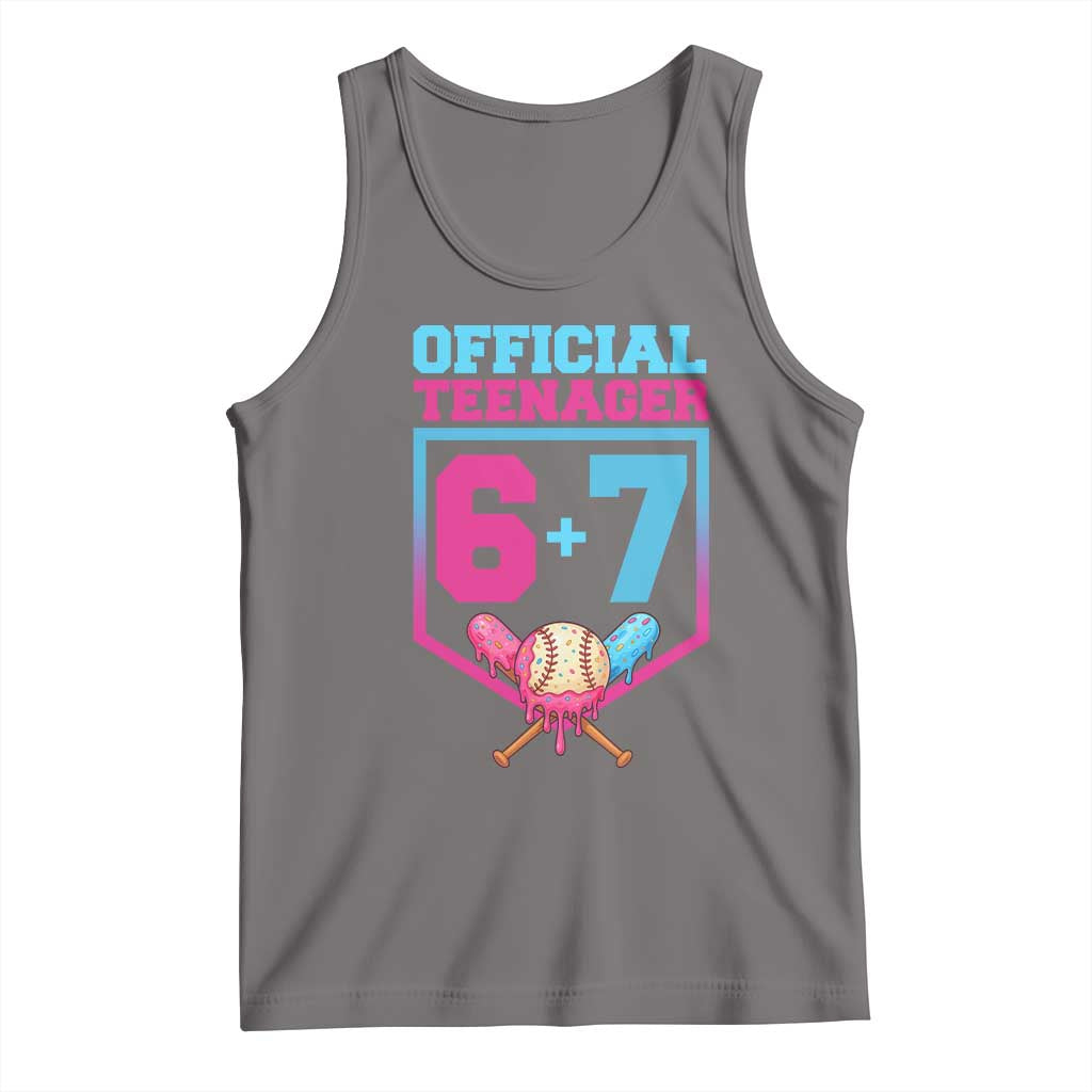 Funny 67 Baseball 13th Birthday Tank Top Ice Cream Drip 13th Bday Official Teenager TS11 Deep Heather Print Your Wear