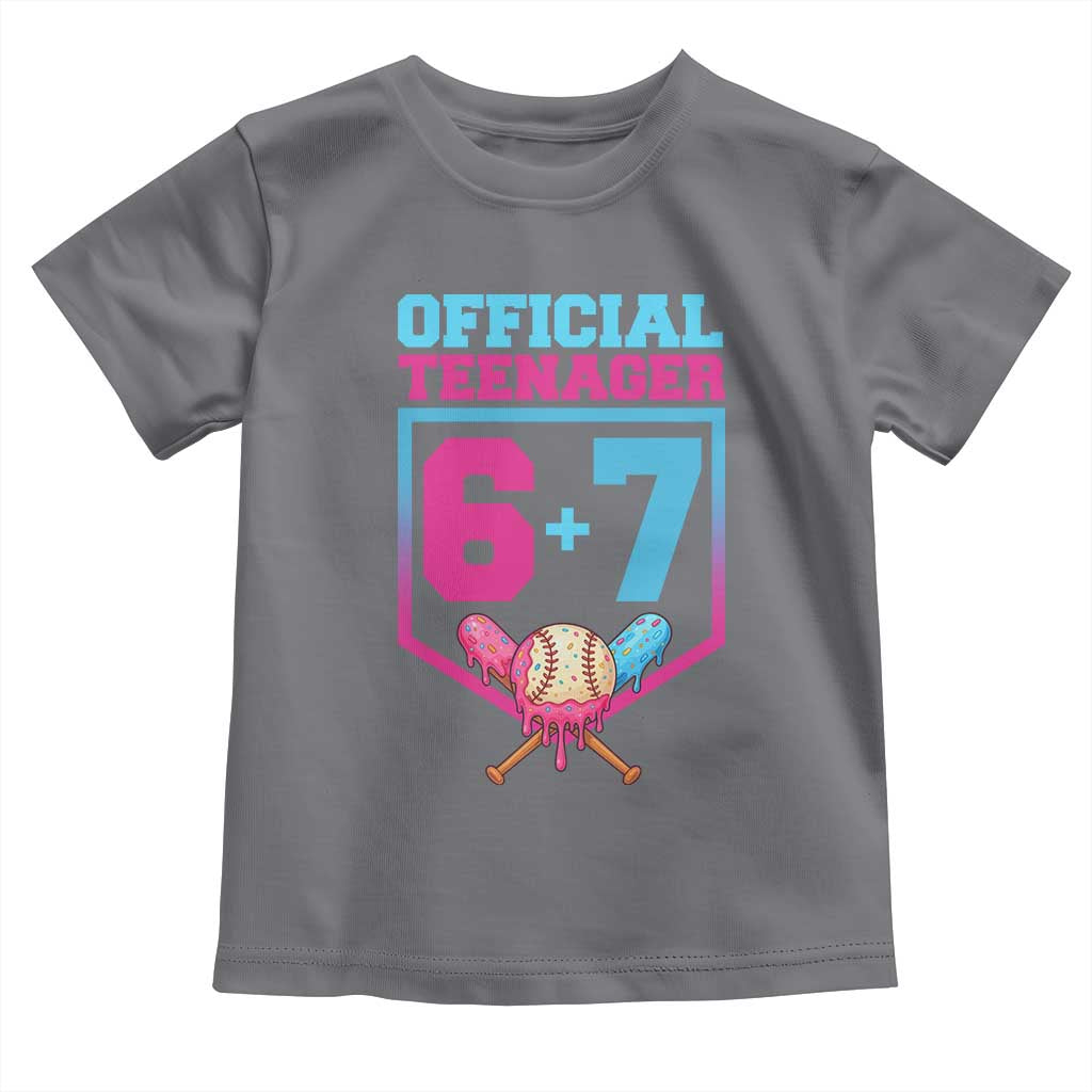 Funny 67 Baseball 13th Birthday Toddler T Shirt Ice Cream Drip 13th Bday Official Teenager TS11 Charcoal Print Your Wear