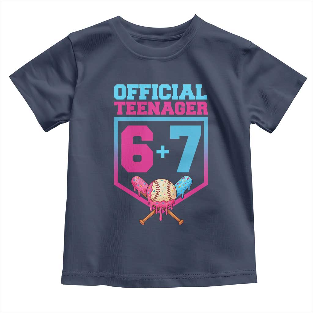 Funny 67 Baseball 13th Birthday Toddler T Shirt Ice Cream Drip 13th Bday Official Teenager TS11 Navy Print Your Wear