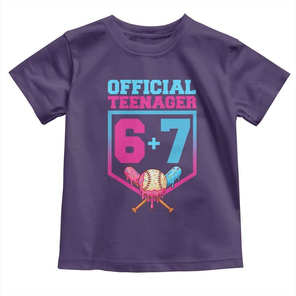 Funny 67 Baseball 13th Birthday Toddler T Shirt Ice Cream Drip 13th Bday Official Teenager TS11 Purple Print Your Wear