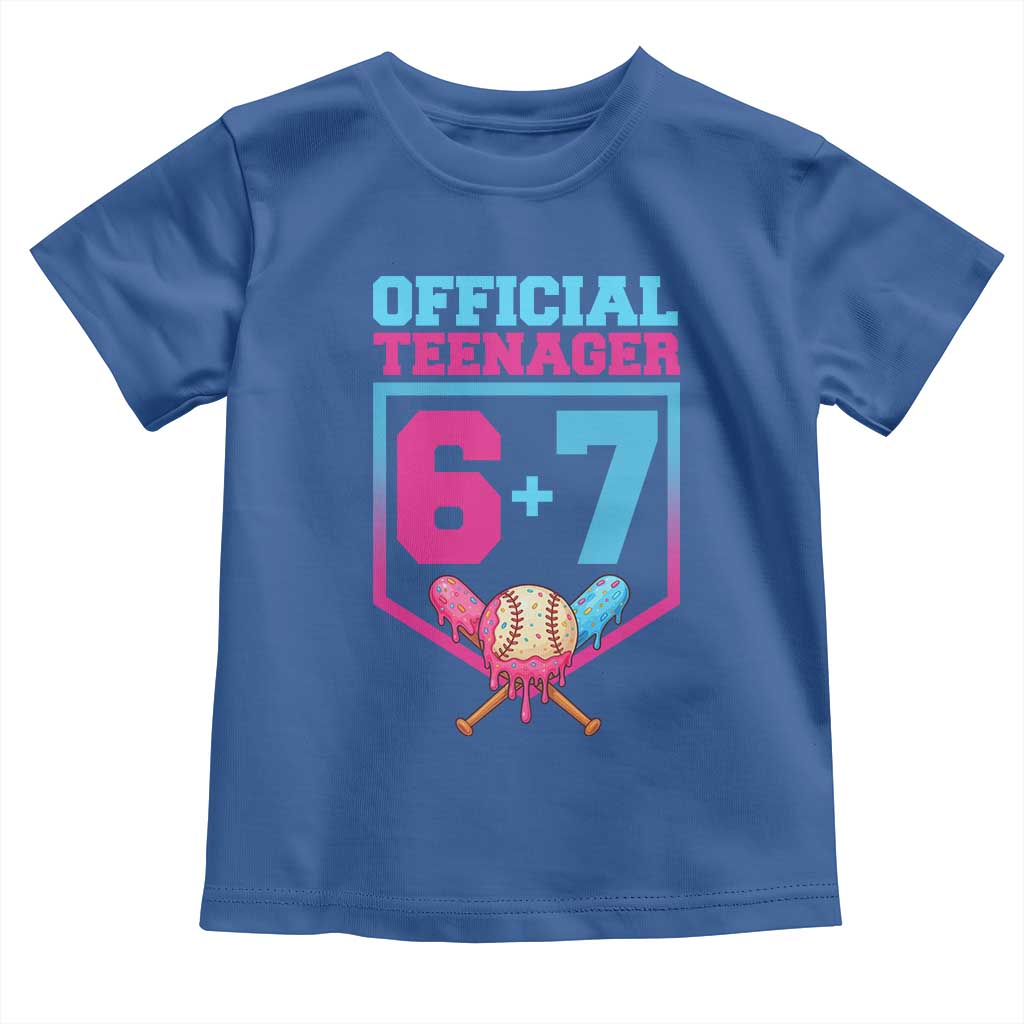 Funny 67 Baseball 13th Birthday Toddler T Shirt Ice Cream Drip 13th Bday Official Teenager TS11 Royal Blue Print Your Wear
