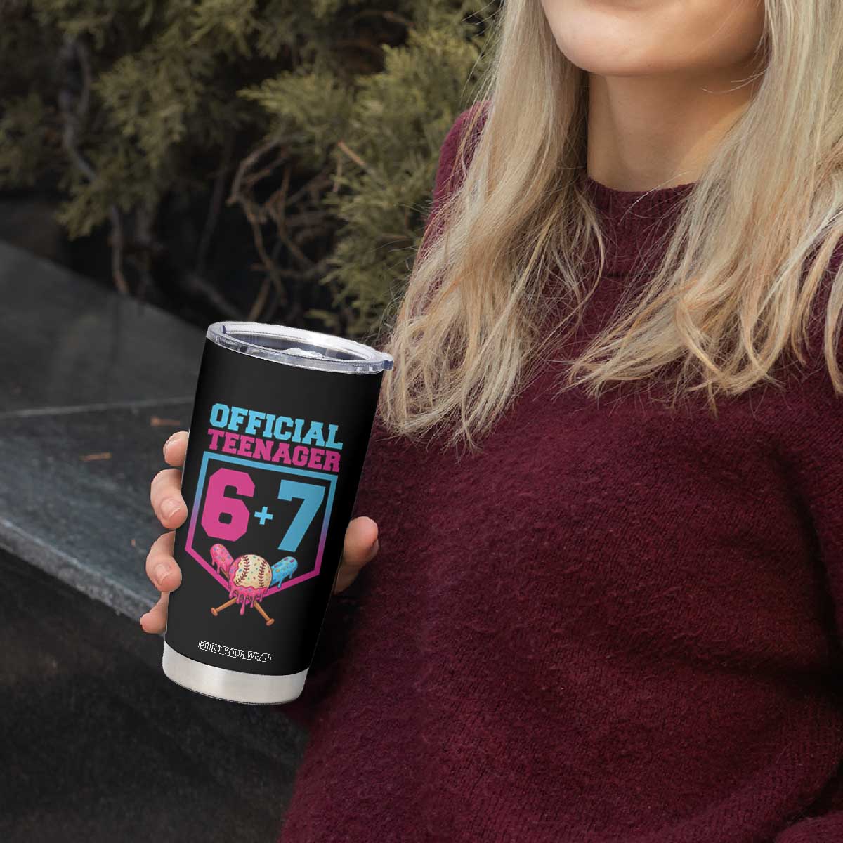 Funny 67 Baseball 13th Birthday Tumbler Cup Ice Cream Drip 13th Bday Official Teenager TS11 Print Your Wear