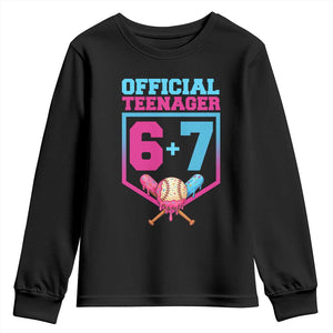 Funny 67 Baseball 13th Birthday Youth Sweatshirt Ice Cream Drip 13th Bday Official Teenager TS11 Black Print Your Wear