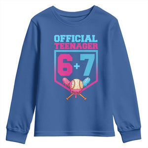 Funny 67 Baseball 13th Birthday Youth Sweatshirt Ice Cream Drip 13th Bday Official Teenager TS11 Royal Blue Print Your Wear