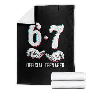 Funny 67 13th Birthday Throw Blanket 6 7 Thirteen Year Old Official Teenager Hands TS11 Black Print Your Wear