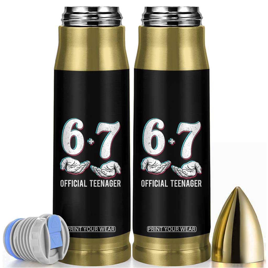 Funny 67 13th Birthday Bullet Tumbler 6 7 Thirteen Year Old Official Teenager Hands TS11 Black Print Your Wear