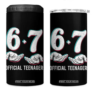 Funny 67 13th Birthday 4 in 1 Can Cooler Tumbler 6 7 Thirteen Year Old Official Teenager Hands TS11 One Size: 16 oz Black Print Your Wear