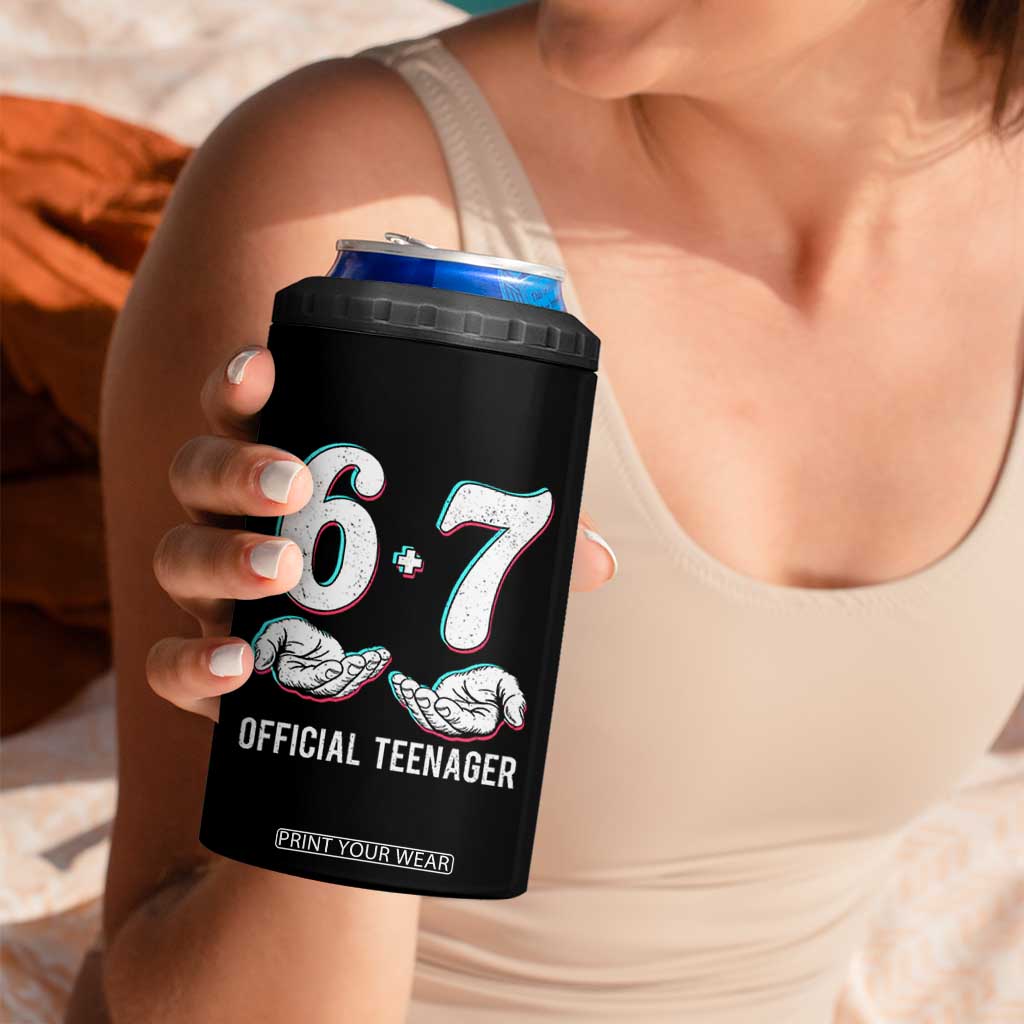Funny 67 13th Birthday 4 in 1 Can Cooler Tumbler 6 7 Thirteen Year Old Official Teenager Hands TS11 Print Your Wear