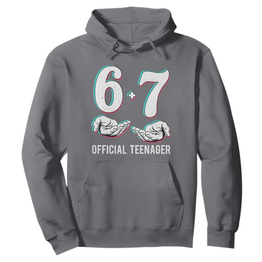 Funny 67 13th Birthday Hoodie 6 7 Thirteen Year Old Official Teenager Hands TS11 Charcoal Print Your Wear