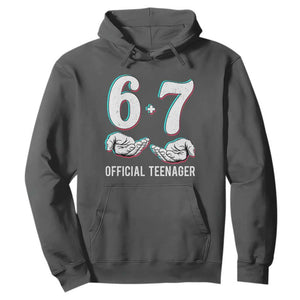 Funny 67 13th Birthday Hoodie 6 7 Thirteen Year Old Official Teenager Hands TS11 Dark Heather Print Your Wear