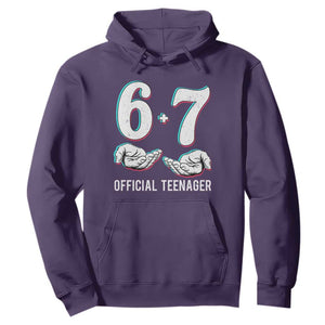 Funny 67 13th Birthday Hoodie 6 7 Thirteen Year Old Official Teenager Hands TS11 Purple Print Your Wear