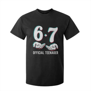 Funny 67 13th Birthday T Shirt For Kid 6 7 Thirteen Year Old Official Teenager Hands TS11 Black Print Your Wear