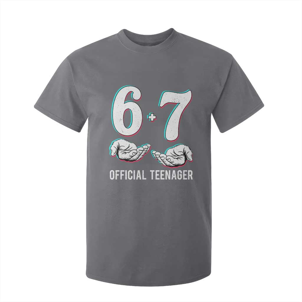 Funny 67 13th Birthday T Shirt For Kid 6 7 Thirteen Year Old Official Teenager Hands TS11 Charcoal Print Your Wear