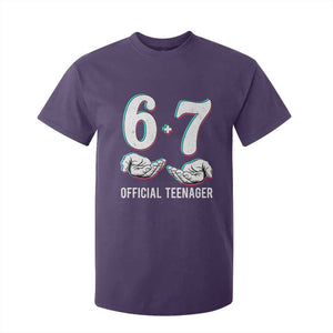 Funny 67 13th Birthday T Shirt For Kid 6 7 Thirteen Year Old Official Teenager Hands TS11 Purple Print Your Wear