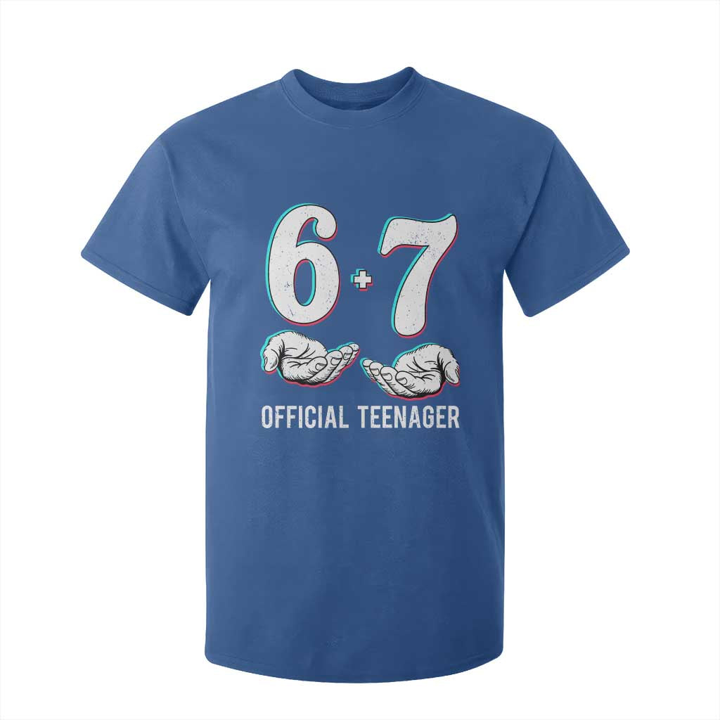 Funny 67 13th Birthday T Shirt For Kid 6 7 Thirteen Year Old Official Teenager Hands TS11 Royal Blue Print Your Wear