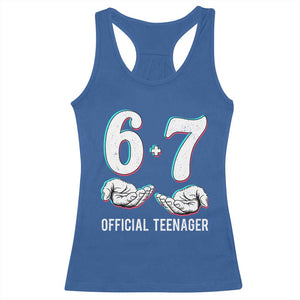 Funny 67 13th Birthday Racerback Tank Top 6 7 Thirteen Year Old Official Teenager Hands TS11 Royal Blue Print Your Wear
