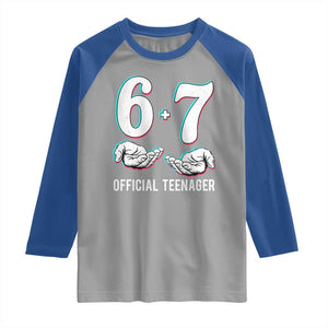 Funny 67 13th Birthday Raglan Shirt 6 7 Thirteen Year Old Official Teenager Hands TS11 Sport Gray Royal Print Your Wear