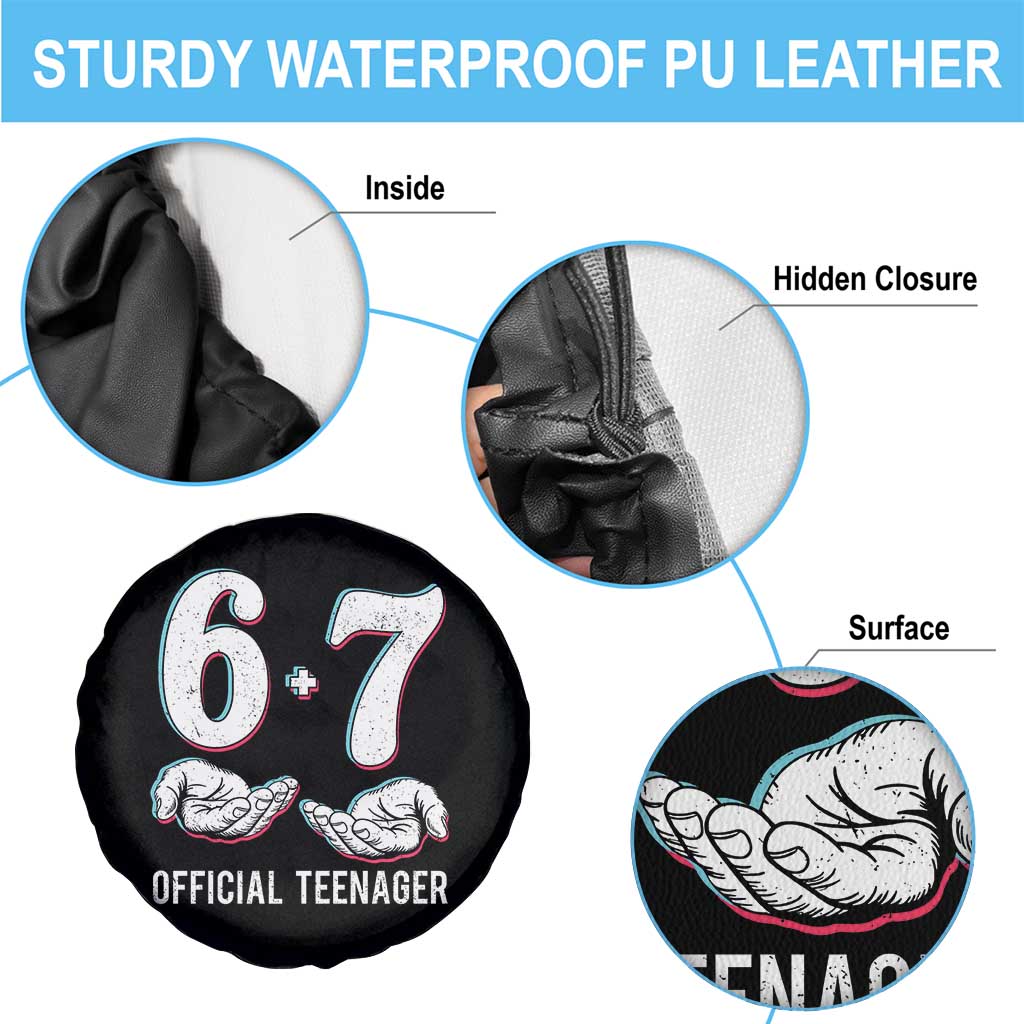 Funny 67 13th Birthday Spare Tire Cover 6 7 Thirteen Year Old Official Teenager Hands TS11 Print Your Wear