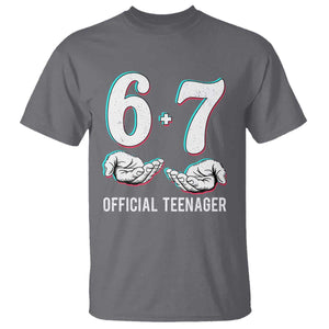 Funny 67 13th Birthday T Shirt - 6 7 Thirteen Year Old Official Teenager Hands Meme Humor Tee TS11 Charcoal Print Your Wear
