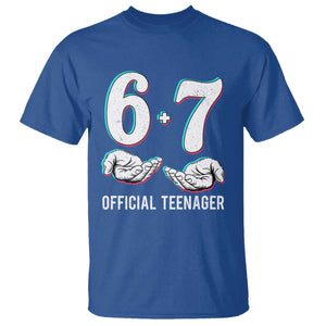 Funny 67 13th Birthday T Shirt 6 7 Thirteen Year Old Official Teenager Hands TS11 Royal Blue Print Your Wear
